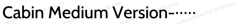 Cabin Medium Version字体转换